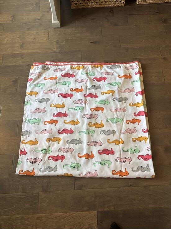 Coastal Other - PILLOWFORT Seahorse Fabric Shower Curtain 72" x 72" Orange Pom Pom Trim